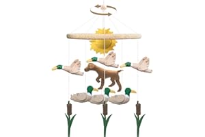 Teeloray Baby Mobile for Crib Mallard Duck Baby Crib Mobile for Boys Girls Handmade Felt Dog Nursery Decor Duck Hunting Decor Infant Toddler Room Hanging for Bassinet Gender Neutral Newborn Gift