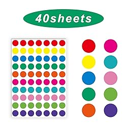 Starboling 2800PCS Dot Stickers,0.5Inch 10 Colors