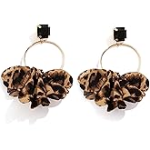 Leopard Earrings for Women Leopard Print Earrings Jewelry Large Hoop Drop Earring Animal Print Statement Earrings for Women