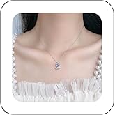 Erimberate Bohemian Crystal Crescent Choker Necklace Silver Moonstone Crescent Pendant Necklace Cz Paved Moon Necklace Floating Moon Chain Necklace Jewelry for Women Gifts