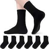 Olreco 6 Pack Girls Crew Socks Boys Socks Cotton Seamless Socks for Kids Crew Socks Toddler Dress Socks School Socks for Girl