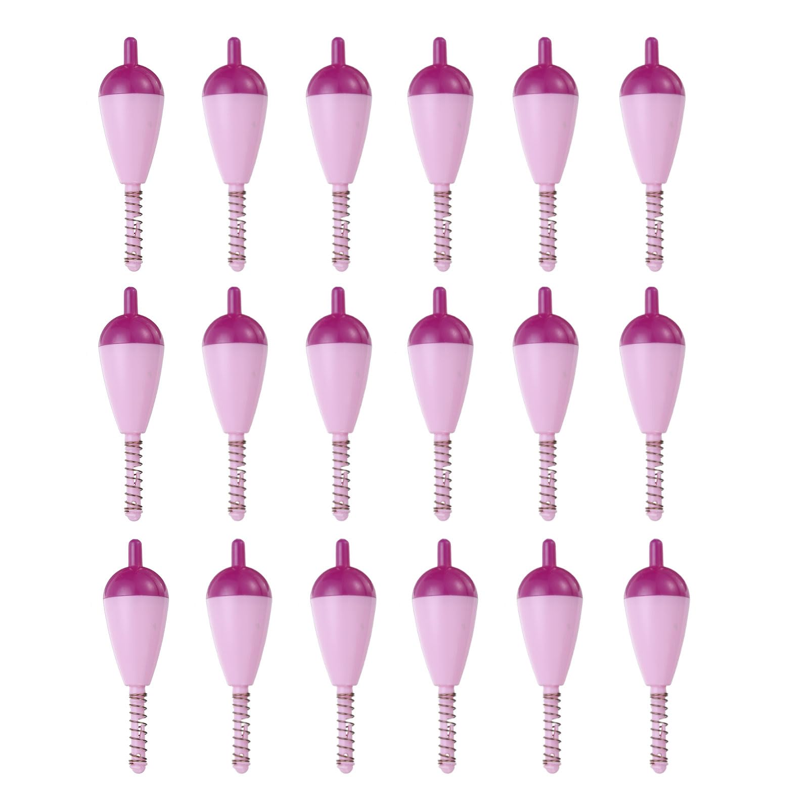 PATIKIL Fishing Float Bobbers, 20 Pack Hard ABS Oval Stick Spring Slip Bobber for Crappie Trout Bass Fishing, Purple