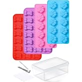 4 Pack Silicone Dog Treat Molds with Container and Ice Tong, Non-stick Puppy Paw and Bone Shaped Set with Bin, Silicone Mold
