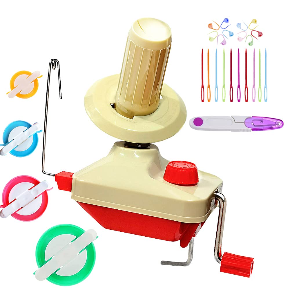 Yarn Ball Winder, Hands Operated Swift Yarn Fiber String Ball Wool Winder Machines for Family + pom pom Maker
