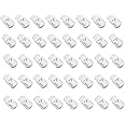 40PCS White Plastic Cord Locks Single Hole Spring Toggle Stopper Single Hole Elastic Cord Adjuster Cord Locks for Drawstrings Shoelaces Paracord Bags Cord Clips Rope Tightener Fasteners