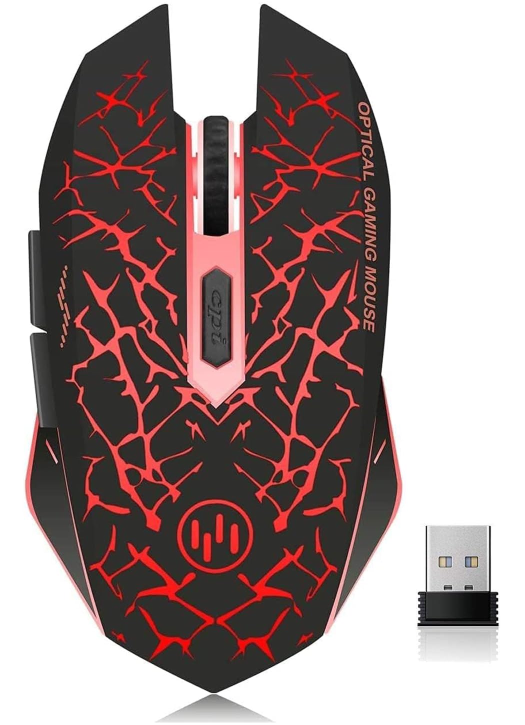 Photo 1 of VEGCOO C12 Wireless Gaming Mouse,Rechargeable Mice Silent Click Cordless Mouse with 6 Buttons PC Gaming Mice Advanced Technology with 2.4GHZ Up to 2400DPI for PC Laptop (Red)