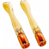 2 PCS 3 Inch long Handmade Golden Borosilicate Glass Tube 11mm 0.4IN OD, 9mm 0.35 ID Glass Blowing Stem Steam Tube