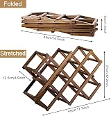 QUCUMER Wooden Wine Rack Foldable 10 Slot Free Standing Bottle Organizer view 2