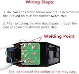 Jiuxuerim Inline Rotary Dimmer Switch Trailing Edge 220V-240V Black Plastic view 3