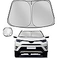 Fonowka Windshield Sun Shade for Toyota RAV4 2013-2018 RAV-4 SUV Foldable Sun Sunshade for Car Front Window Blocks UV Rays and Heat Automotive Interior Protector Custom Fit Accessories