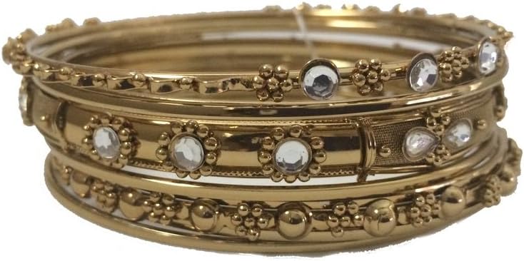 Shop One Twenty Embellished Antique Style Stackable Indian Bangles Bracelet Set