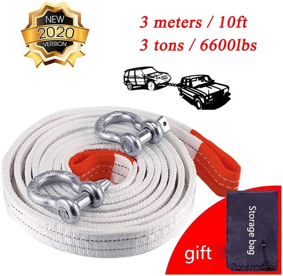 Rescue Tow Rope, Car Towing Belt, Durable Recovery Belt, 3 M/10ft, 3 T