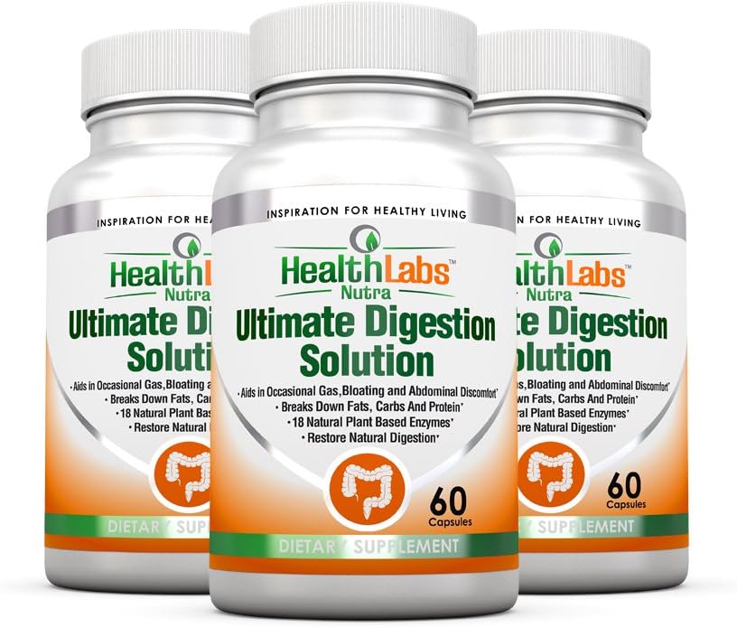 Digestive Enzymes (Pack of 3) Improve Digestion 90 Day Guarantee - 3-Month Supply