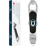KITCHENDAO 3 in 1 Magnetic Bottle and Can Opener for Refrigerator, Stainless Steel Manual Can Punch Opener with Soft-Touch Handle, Fridge Magnet Design for Easy Storage, Multi-purpose Church Key