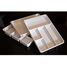 3-PACK of Organizer Trays for Desk, Utensils, Tools, Crafts, Vanity - 15.7" X 11.7" X 2.0" - White