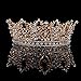 FUMUD Bridal Jewelry Baroque Tiara Crown Women Vintage Headband Rhinestone Crystal Crown (Roes gold)