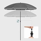 SONGMICS 2 m Parasol Beach Umbrella UPF 50+ Grey GPU065G01 view 7