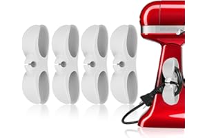 4PCS Cord Organizer for Appliances, UMUST Kitchen Appliance Cord Winder, Cord Holder,Cable Winder,Cord Wrapper,Appliances Cord Organizer Stick on Coffee Maker Pressure Cooker Etc(White)