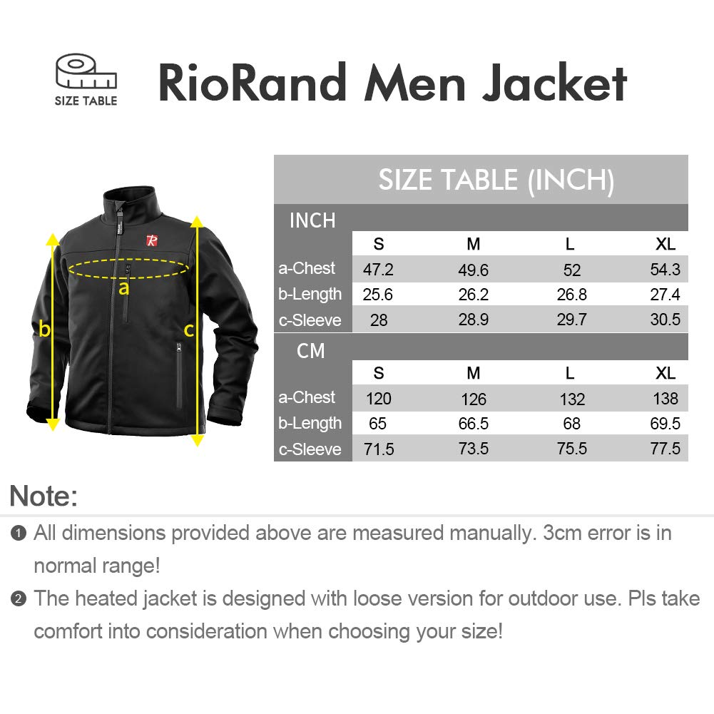 Heated Jacket for Men with 5 Heated Zone and 7.4V 10050mAh Battery Passed UL Certification Comfortable Stylish Warm (M) Black