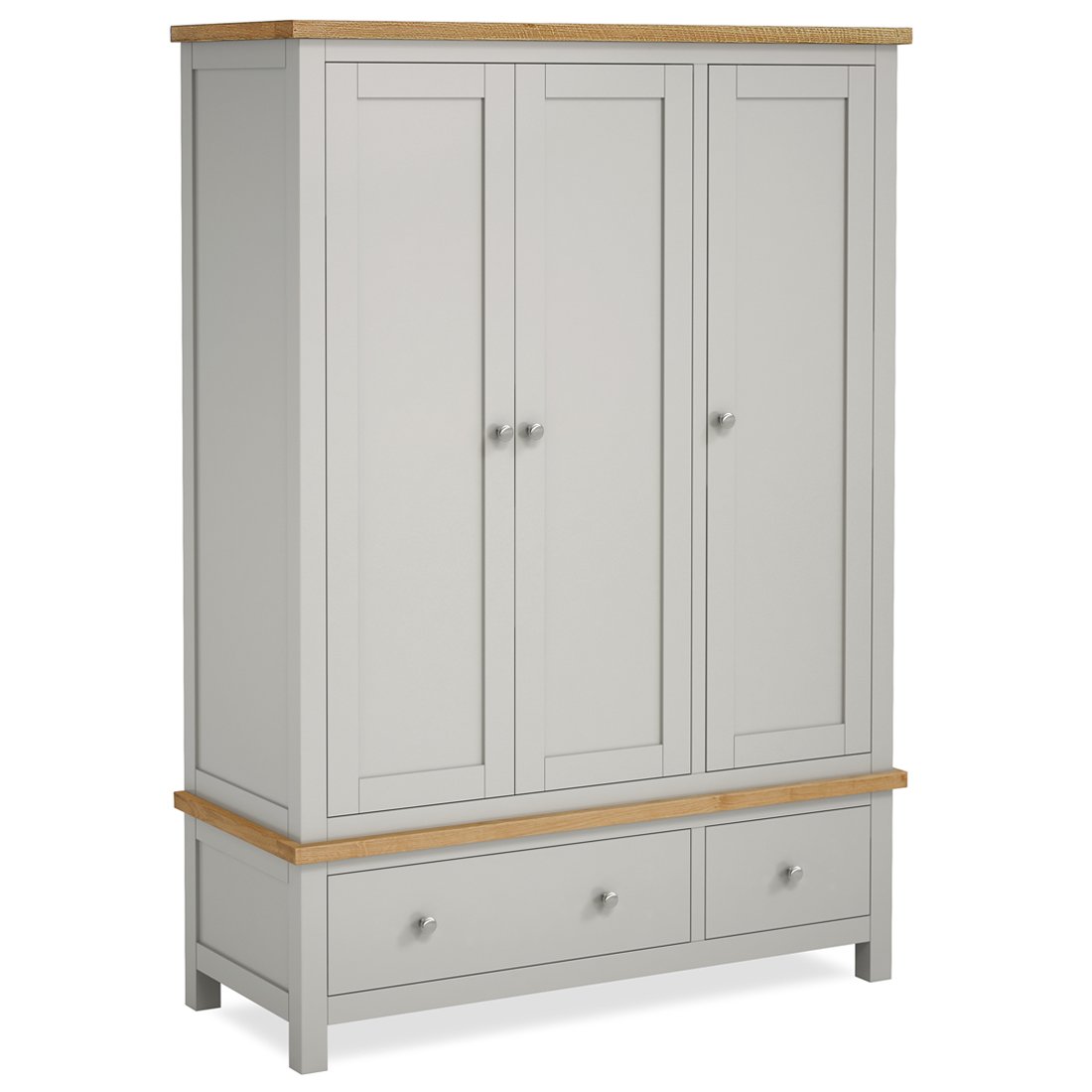 Montpelier Smoked Oak Top Solid Wood 3 Door Wardrobe Part