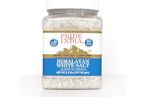 Pride of India White Himalayan Rock Salt Coarse Grind | Mineral-Rich Rock Salt with 84+ Natural Minerals | Low Sodium Table S