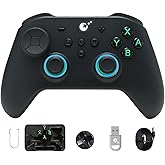 GuliKit TT PRO Bluetooth Controller For Switch 2/PC/Android/iOS | Ultra Fast Wireless Gamepad with Tension Adjustable TMR Joysticks,Micro/Hall Triggers,4 Rear Paddles,Multi-functional Adapter