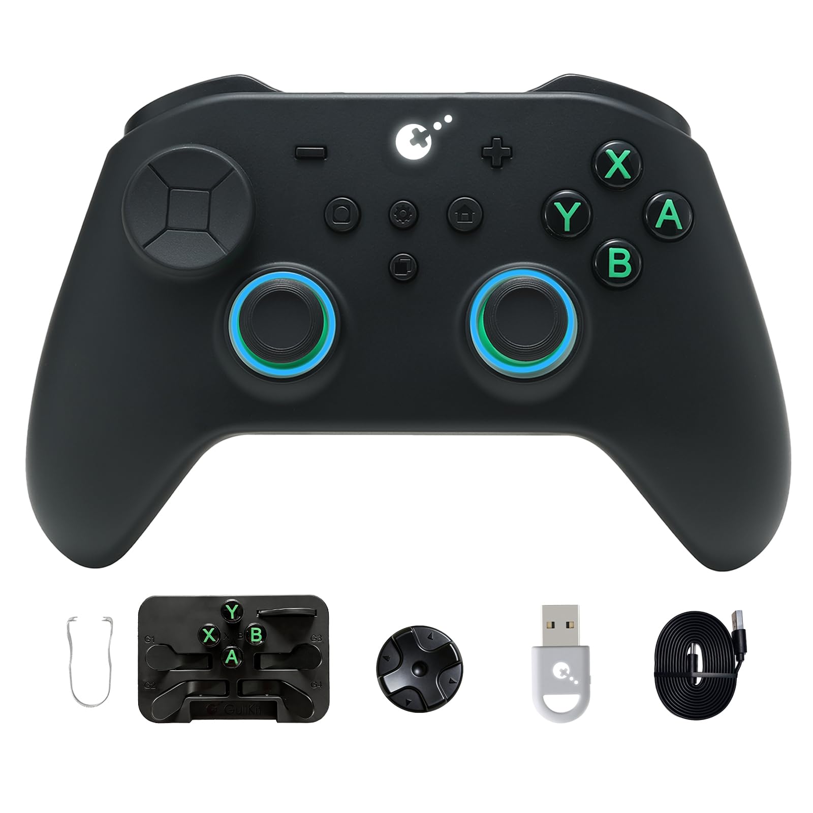 GuliKit TT PRO Bluetooth Controller For Switch 2/PC/Android/iOS - Ultra Fast Wireless Gamepad with Tension Adjustable TMR Joysticks,Micro/Hall Triggers,4 Rear Paddles,Switch 1/2 Wake-Up,Multi-functional Adapter