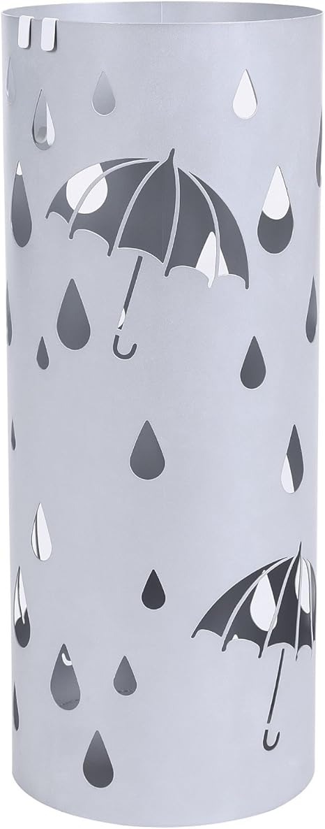 Amazon Co Jp Songmics 傘立て スリム 水受けトレイ付き 折り畳み傘兼用 玄関 収納 傘入れ シルバー Nluc23sv1 ホーム キッチン