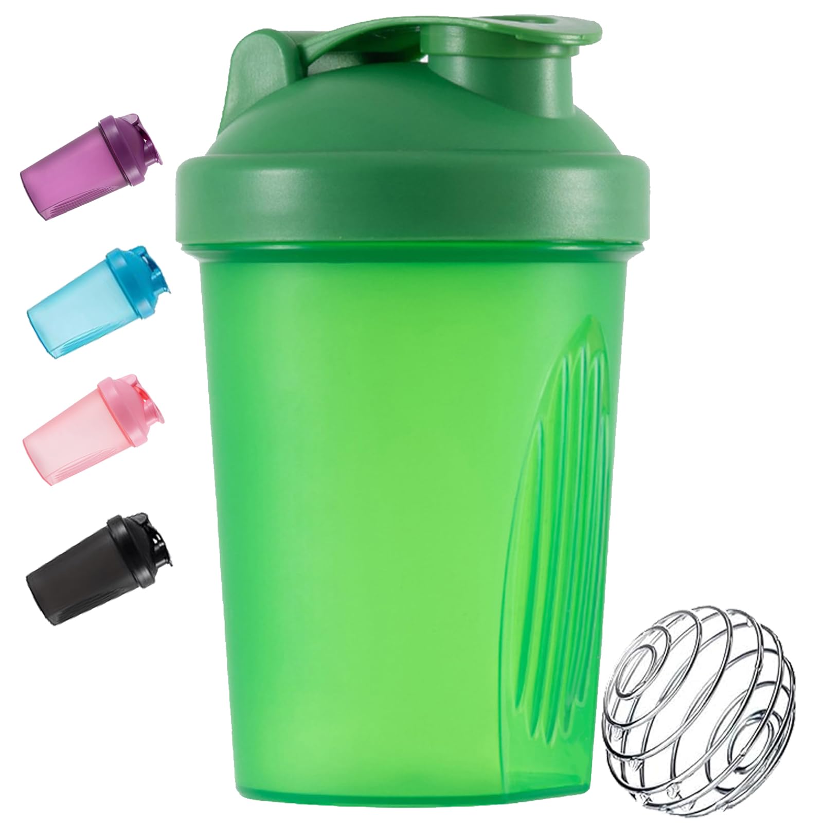 Toced 400ml Protein Shaker Bottle with Mixball, Leak-Proof Gym Shaker Cup, BPA-Free Plastic Blender Bottle for Pre Workout & Fitness Supplements (Green)