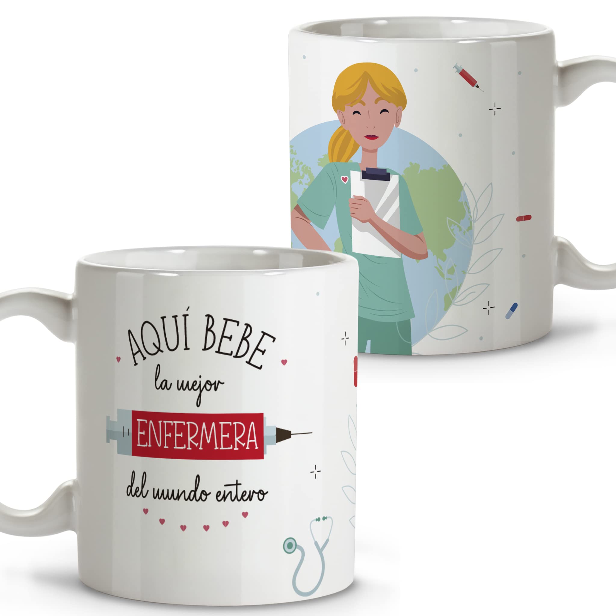 LolaPix Nurse Mugs. Mugs for Nurses. Original Breakfast Mugs. Ceramic Mug 330 ml. Gifts with Phrases. Best Nurse