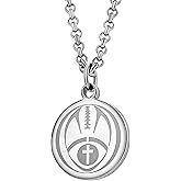 Athletes Necklace With Inspiring Bible Quote – Choose Your Quote, Silver Cross Necklace for Men and Women That Love Sports – Makes a Unique, Inspiring Gift for Athletes. Baseball, Basketball, Football, Hockey and Soccer Available.
