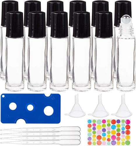 Amazon Co Jp Benecreat 30本10ml透明ロールオンアロマボトル ガラスアロマ瓶 スチールボール瓶 アロマオイル 香水用 ミニガラスアロマボトル アロマオイル小分けボトル ホーム キッチン