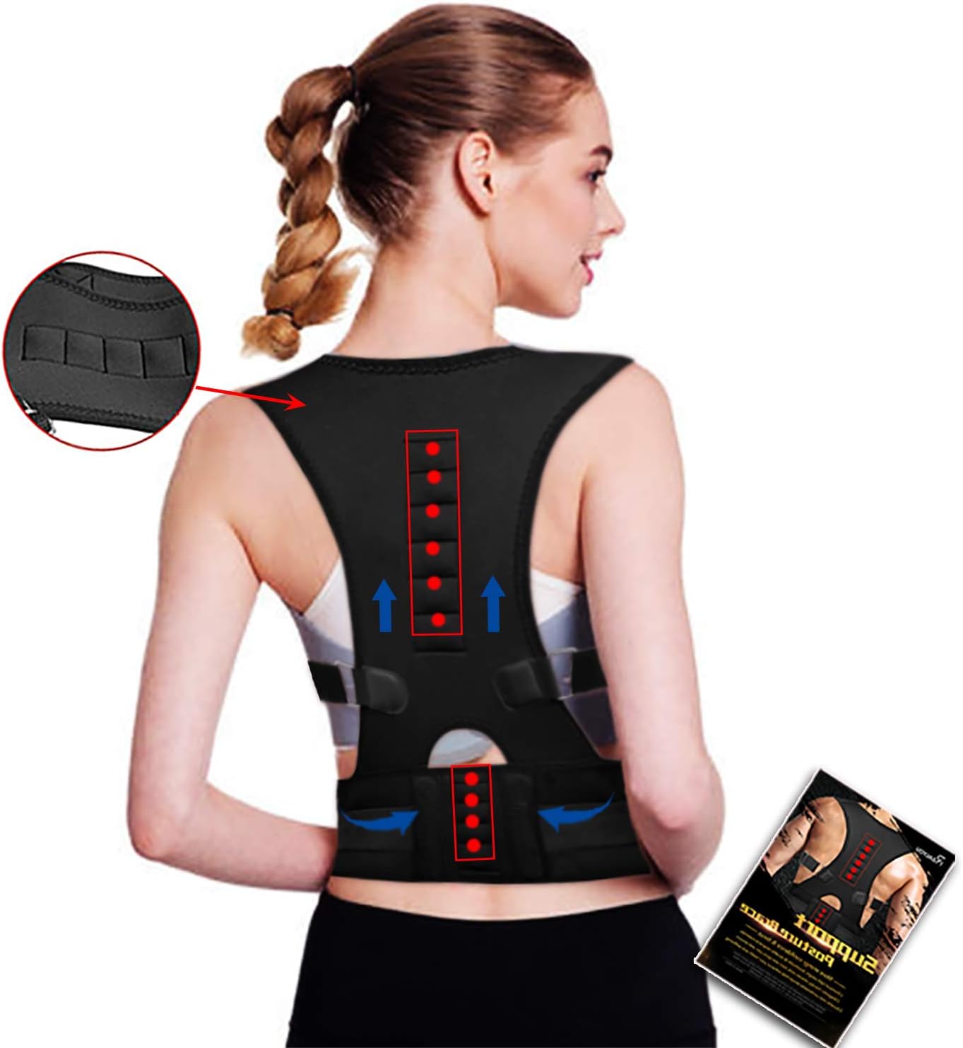 Therapy Back Shoulder Support Brace Lumbar Spine Correction Belt Unisex Humpback