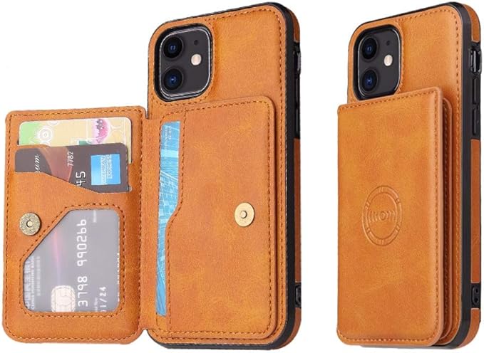 Amazon Com Amazing 7 Magnetic Synthetic Leather Case Compatible For Iphone 12 Pro Max Men S Business Phone Case Card Wallet Holder Phone Stand Compatible For Iphone 12 Pro Max 6 7 Inches Orange