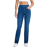 Keolorn Women High Stretch Yoga Jeans,Skinny Soft and Micro Bootcut Pants Suitable for Sports and Fitness Denim Pants.