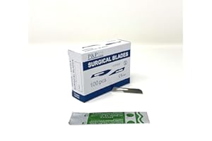 Disposable Surgical Scalpel Blades Sterile High Grade Carbon Steel 2.1% 10xx Individually Foil Wrapped by P&P MEDICAL SURGICAL Size 16 Box of 100