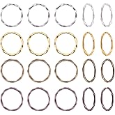 PH PandaHall 200pcs 4 Colors Alloy Linking Rings Tibetan Style Circle Frames Charms Links Jewelry Connectors for Necklaces Bracelets Jewelry Dangle Earring Making