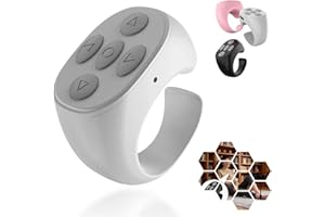 Fingertip Wireless Bluetooth APP Remote Control, 2025 New Rechargeable Scrolling Ring Remote for Phone Tablet Camera, Portabl