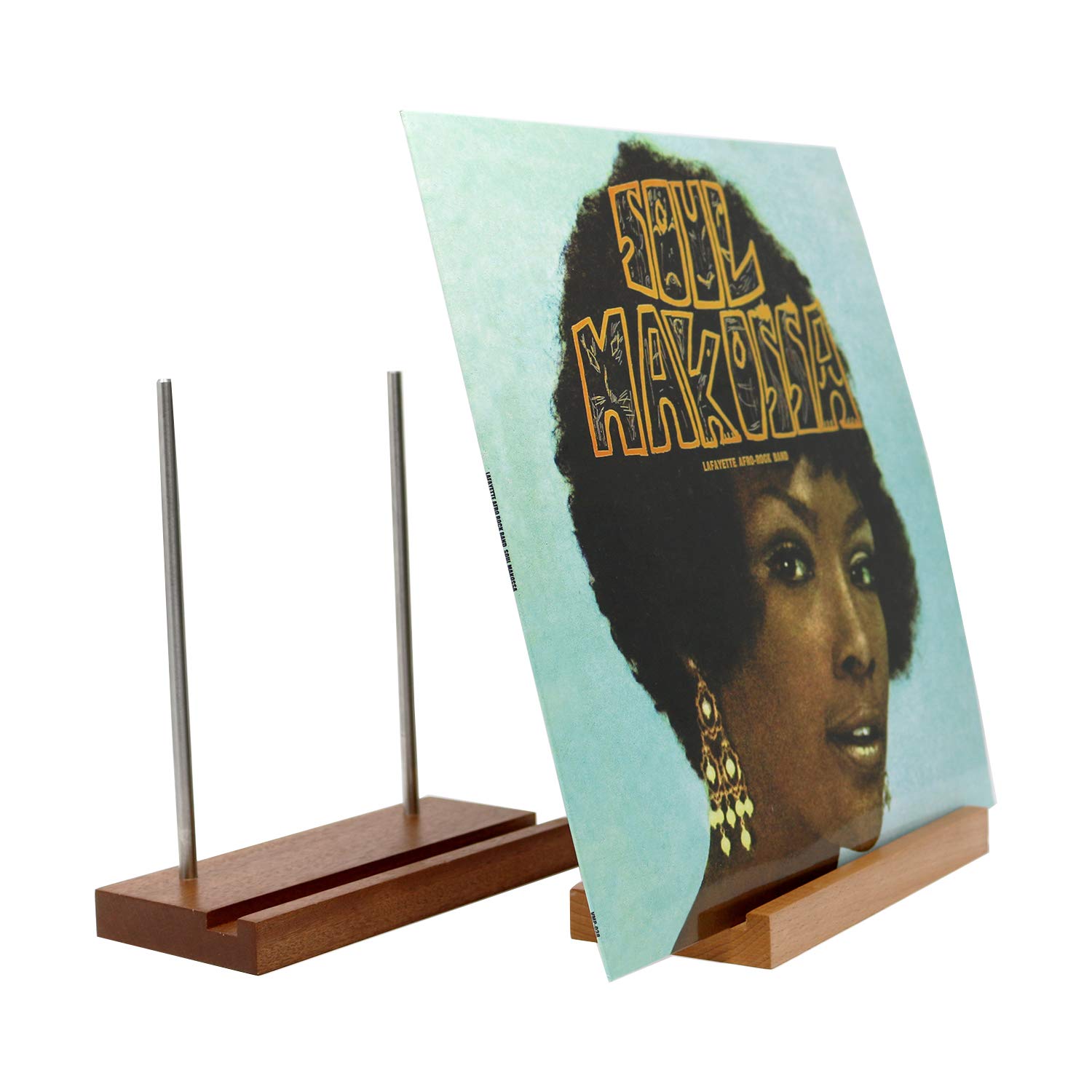 BIG FUDGE Wooden Vinyl Record Holder - Now Playing LP Stand Made From Sapele Wood - Display Your Favourites