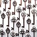 Mixed Set of 30 Large Skeleton Keys in Antique Copper - Set of 30 Keys (Copper Color)