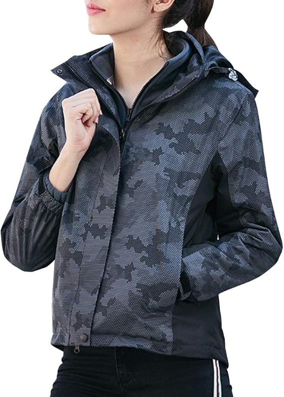 Amazon ジャケットレディースフード付きコート 秋冬厚手 防風 撥水 防寒ブルゾン あたたかい 通気性速乾性アウトドア スキー 登山服 ジッパー ポケットボタン おしゃれゆったり ストリートスポーツ服 多機能ジャケット バイク用オートバイジャケット コート