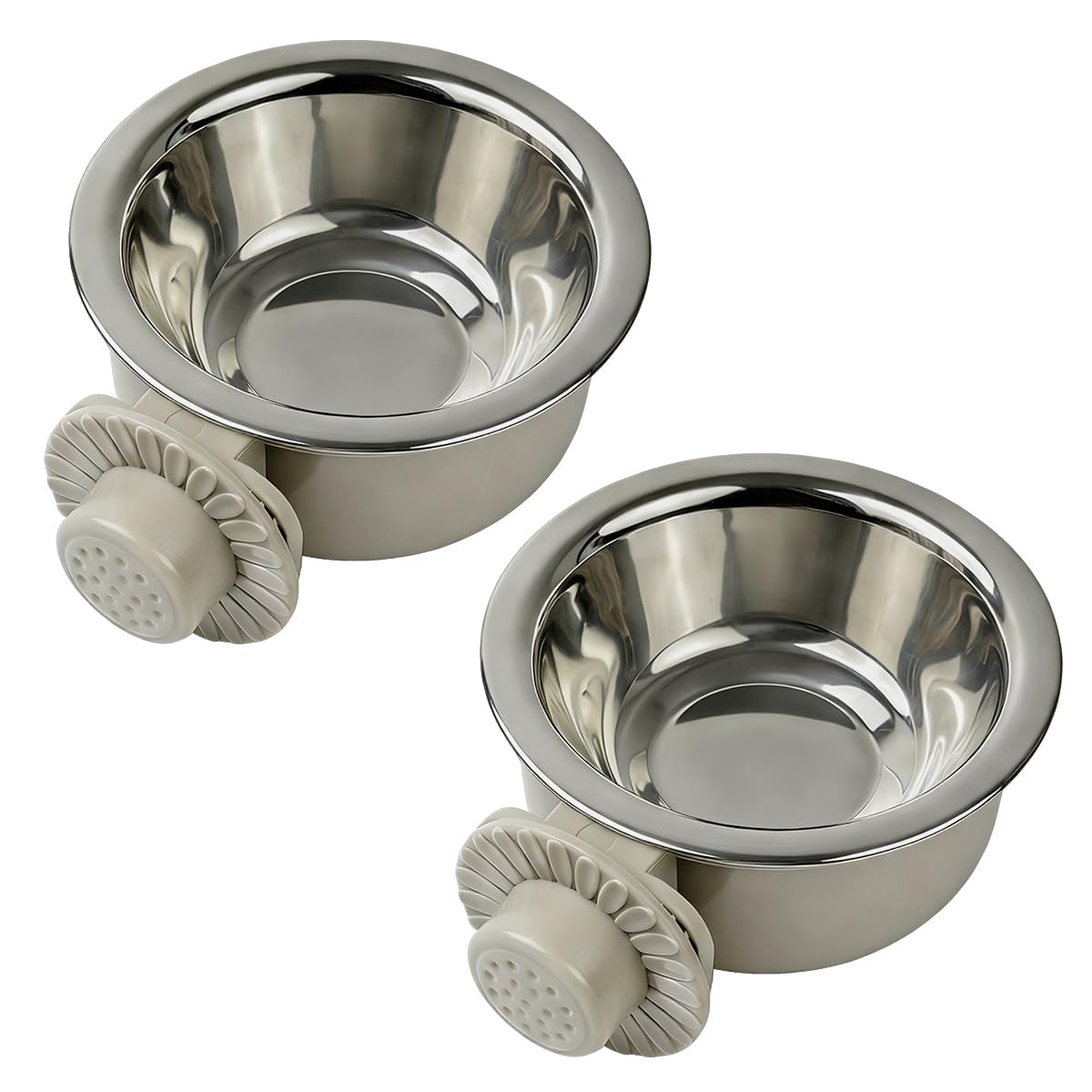 Photo 1 of 2Pcs Pets Lightweight Stainless Steel Bowl,Removable Stainless Steel Pet Hanging Food Water Feeder Bowl for Puppy Dog Cat Rabbit Ferret Bird Gunea Pigs (Small)