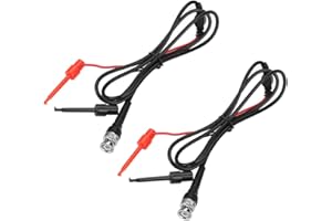 CHIWE Probe Oscilloscope Machine Test Lead Testing Hook Bnc to Dual Testing Hook 2Pcs Dual Testing Hook Coax Cable Probe Oscilloscope Machine for Oscilloscope