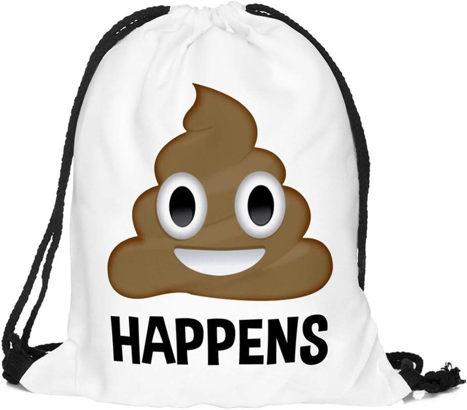 Men's Women's Print Shoulder Drawstring Bag Backpack String Bags School Rucksack Gym Handbag (animals,foods)15"x11" DB-21