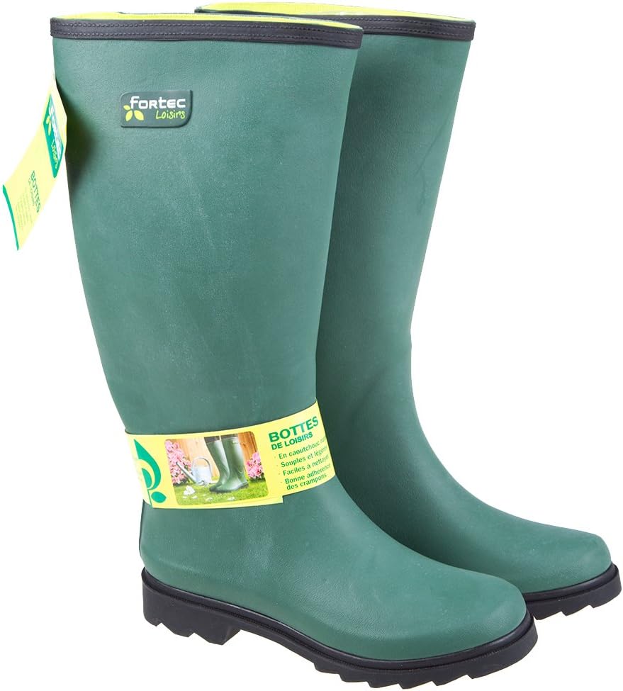 Rouchette Womens Outdoor Wellies Wellington Boots in Green Slip On Design - Waterproof UK Size 3.5