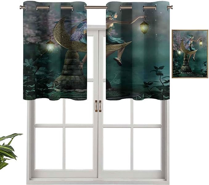 Hiiiman Cortinas con ojales, aislantes térmicamente, con farol sentado