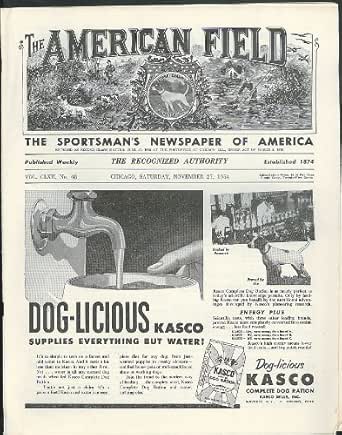 AMERICAN FIELD Dog Field Trials Weekly: 11/27 1954: MO State; PA; N