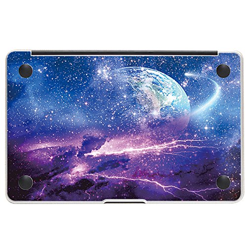 HRH 3 in 1 Purple Planet Full Body Cover Vinyl Decal Laptop Stickers Palmrest PalmGuard for Apple MacBook Air 13" 13.3" (A1466 / A1369)