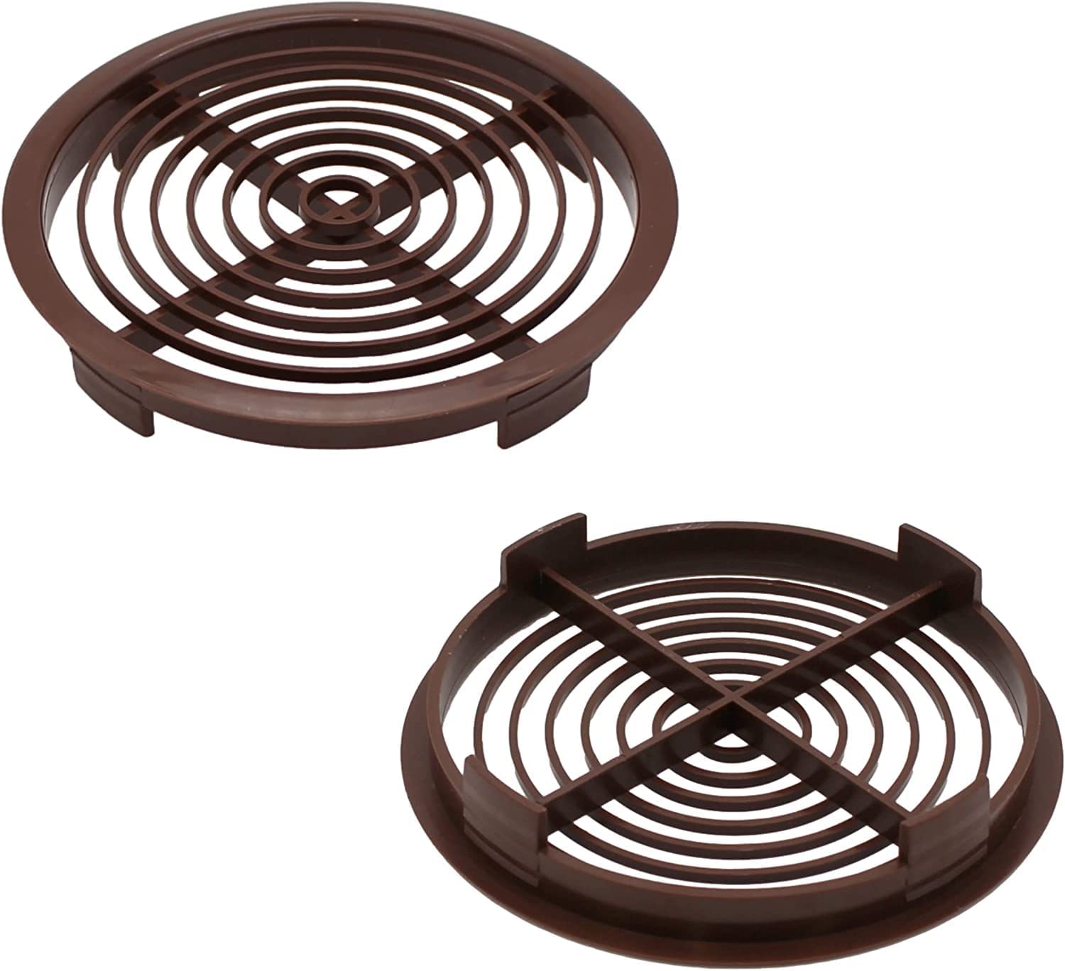 Merriway BH06211 (10 Pcs) Louvred Soffit Vent Brown 100 mm (4 Inch) - Pack of 10 Pieces