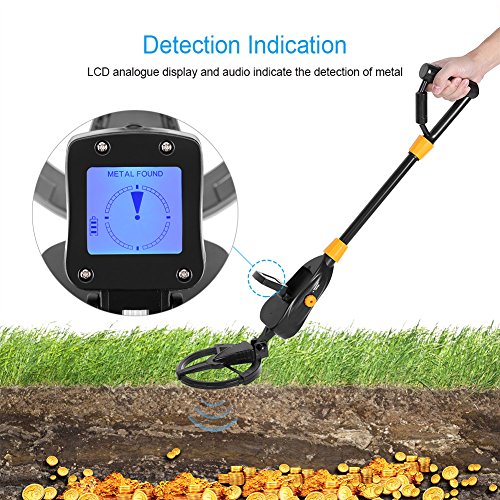 GLOGLOW Metal Detector, Deep Underground High Accuracy Sensitive Advanced Discriminating Adjustable Metal Detectors All-Round Treasure Seeker with LCD Display for Gold Digger Coin Hunter